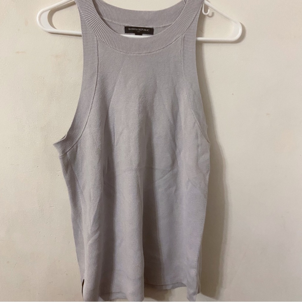 Banana Republic Gray Women's Cotton Rayon Tank Top Large. - Picture 2 of 6